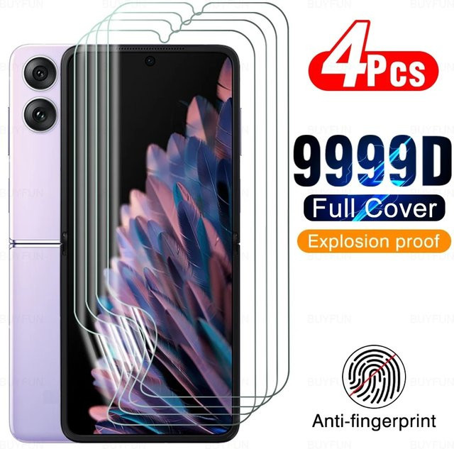 4er-Pack Hydrogel Displayschutzfolien für Samsung Galaxy Z Flip 5, Z Flip 4 und Z Flip 3, transparent - Bild 1
