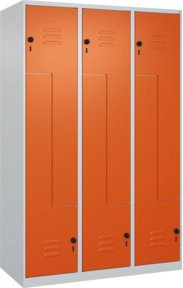 C+P Z-Spind Classic PLUS Spind mit 6 Fächern, Grau und Orange, B/T/H: 120 x 50 x 185 cm - Bild 1