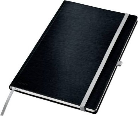Leitz Notizbuch DIN A4 liniert in Schwarz mit Hardcover und elastischem Verschluss, 80 Blatt - Bild 1