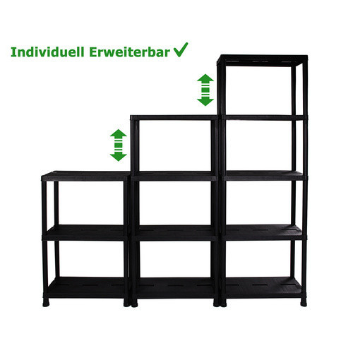 Ondis24 Steckregal aus Kunststoff in Grau, B/H: 60 x 138 cm - Bild 2