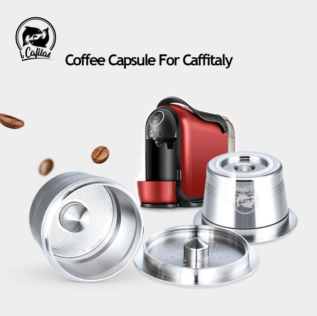 Icafilas wiederverwendbare Kaffeekapseln aus Edelstahl in Silber, kompatibel mit Cafissimo und K-Fee Maschinen - Bild 1