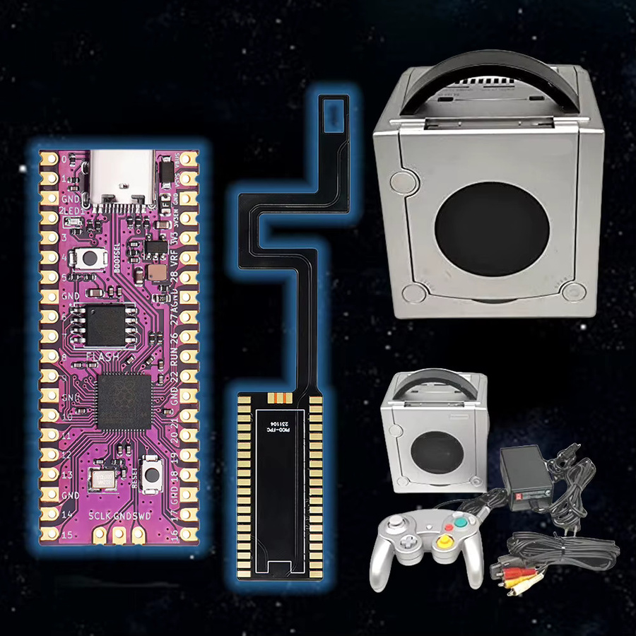 8-teiliges Raspberry Pi Pico Kit für Nintendo Gamecube mit NGC Picoboot Modchip, FPC Flex-Kabel, SD2SP2 Adapter und GC2SD Kartenleser - Bild 4