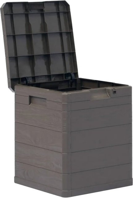vidaXL Garten-Aufbewahrungsbox aus Kunststoff, 90 l, Braun - Bild 1