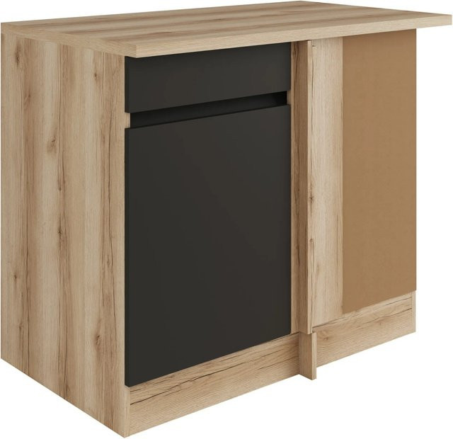 Optifit Küchen-Eck-Unterschrank Noah420 in Anthrazit Wildeiche, B/T/H: 100 x 60 x 88 cm - Bild 1