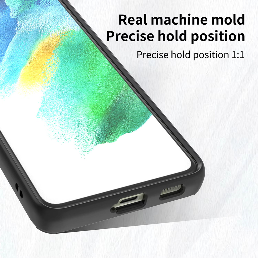 Stoßfeste Silikon-Hülle für Samsung Galaxy S21 FE mit Metallring-Halter und mattem Finish in Blau - Bild 4