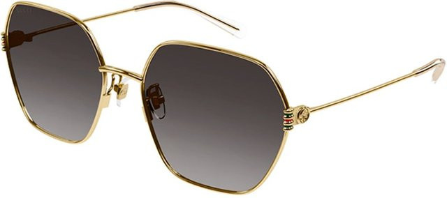 Gucci GG1285SA Sonnenbrille, Hexagonal, Vollrand, Metall, Grau, Damen - Bild 1