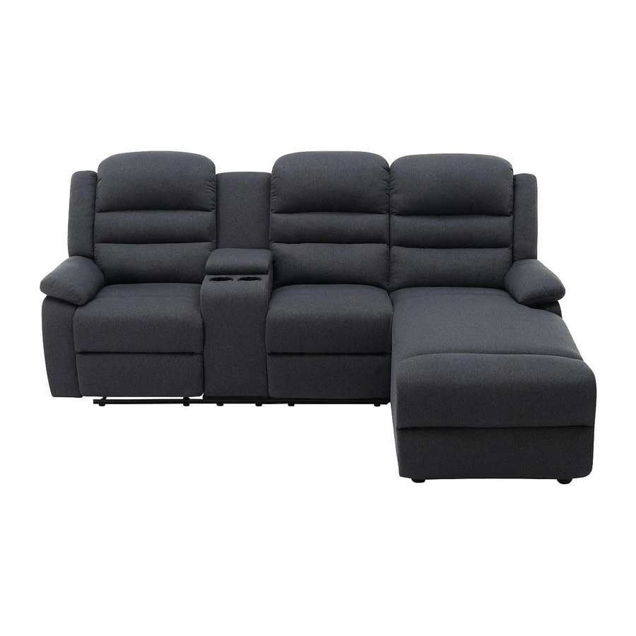Vente-unique Relaxsofa Macedonia L-Form in Anthrazitgrau mit Stoffbezug, Breite: 231 cm - Bild 2