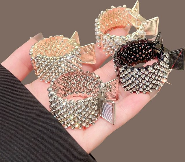 Haar Clip Perle, Strass, Metall, Damen - Bild 1