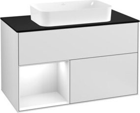 Villeroy & Boch Waschtischunterschrank Finion mit Abdeckplatte, Farbe Weiß lackiert, B/T: 100 x 50,1 cm - Bild 1