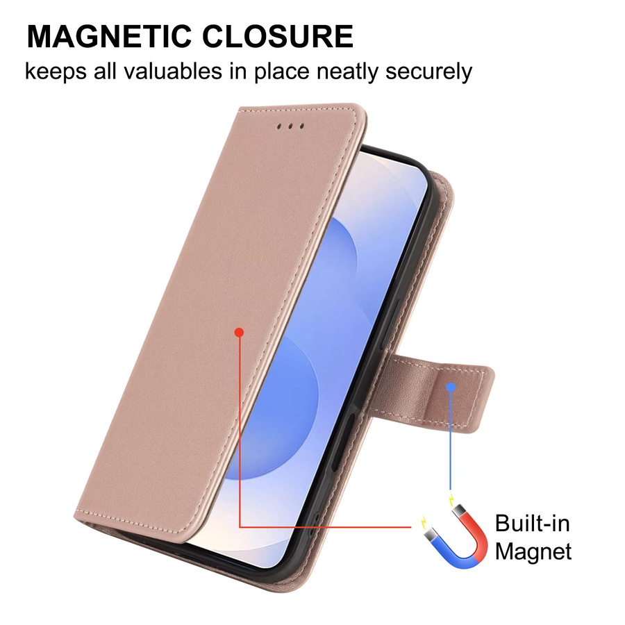 Samsung A56 Serie Schutzhülle Flip Wallet Case aus Kunstleder mit Kartenfach in Schwarz oder Beige - Bild 3