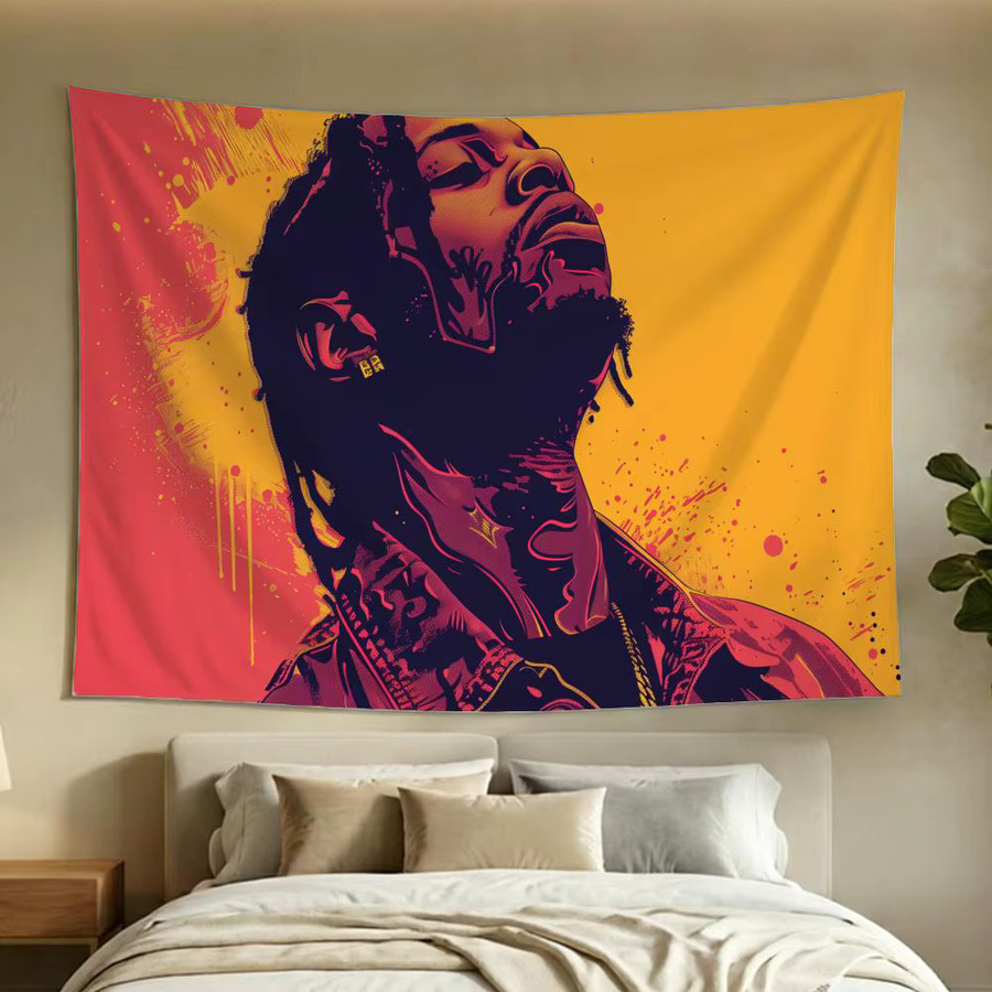 Singer Trendy T-Travis Scott Wandteppich in Weiß und Multicolour, waschbare Wanddekoration für Wohnzimmer und Schlafzimmer - Bild 2