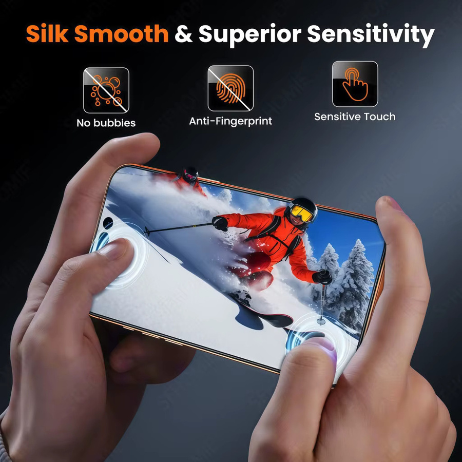 SFHOMIE 4er Set HD Gehärtetes Glas Displayschutzfolie für iPhone 11 bis iPhone 17 Pro Max und Plus in Transparent - Bild 4