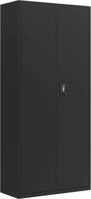 vidaXL Aktenschrank aus Stahl in Schwarz mit Türen und Schloss für dein Büro, B/T/H: 90 x 40 x 200 cm - Bild 1