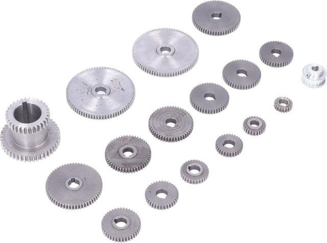 aimo 17-teiliges Set Frässtifte HT250 aus Grauguss in Silber für Mini-Drehbankzahnräder zur Metallbearbeitung - Bild 1