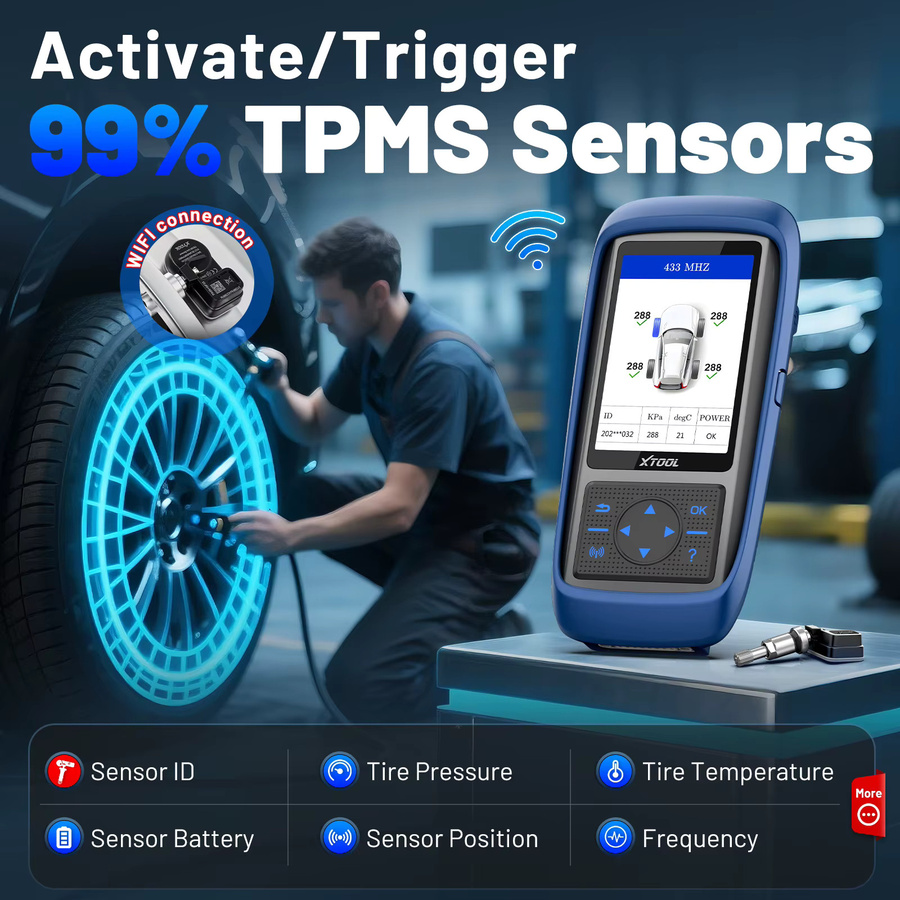 XTOOL TP150 TPMS-Programmierwerkzeug für 315 MHz und 433 MHz Sensoren in Blau - Bild 4