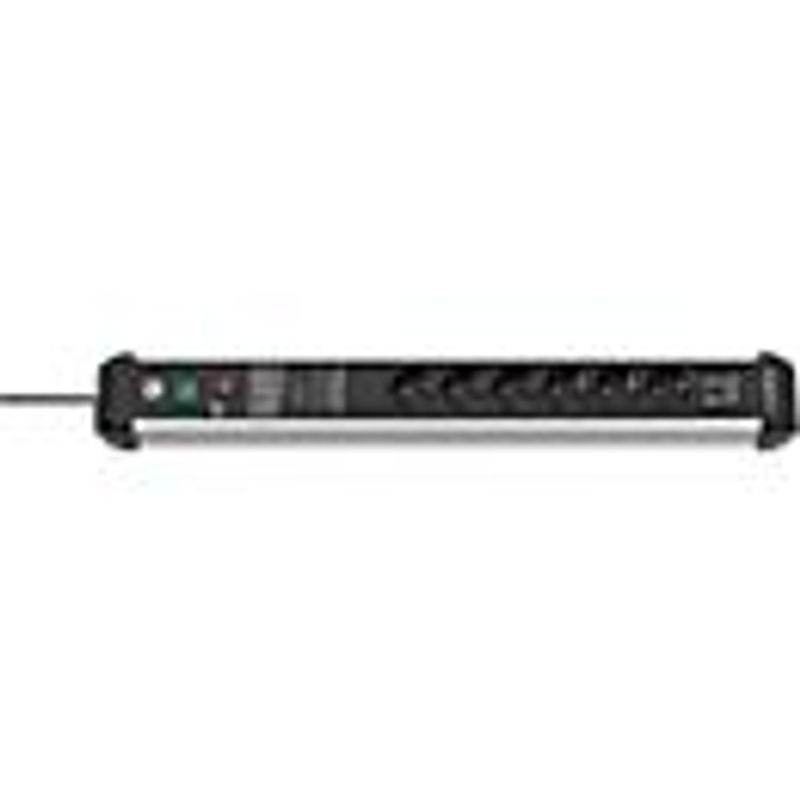 Brennenstuhl Premium-Protect-Line 6-fach Steckdosenleiste mit Überspannungsschutz, 2 USB-Ports, Schwarz/Alusilber - Bild 4