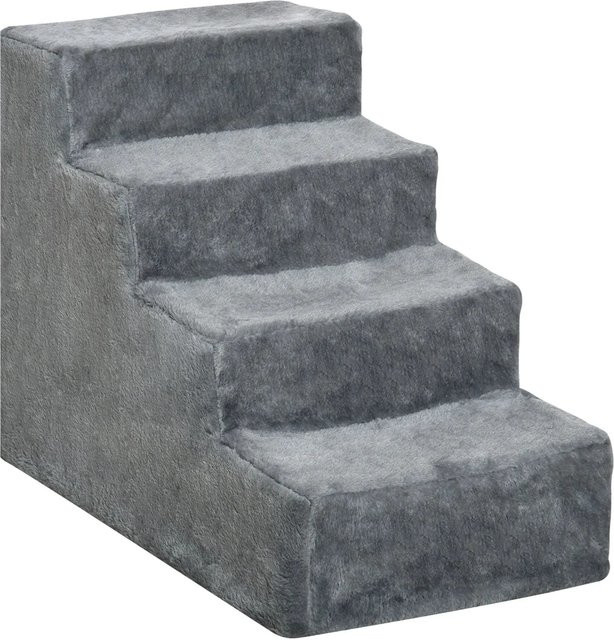 PawHut Haustiertreppe aus Polyester in Hellgrau, B/H/L: 35 x 44 x 60 cm - Bild 1