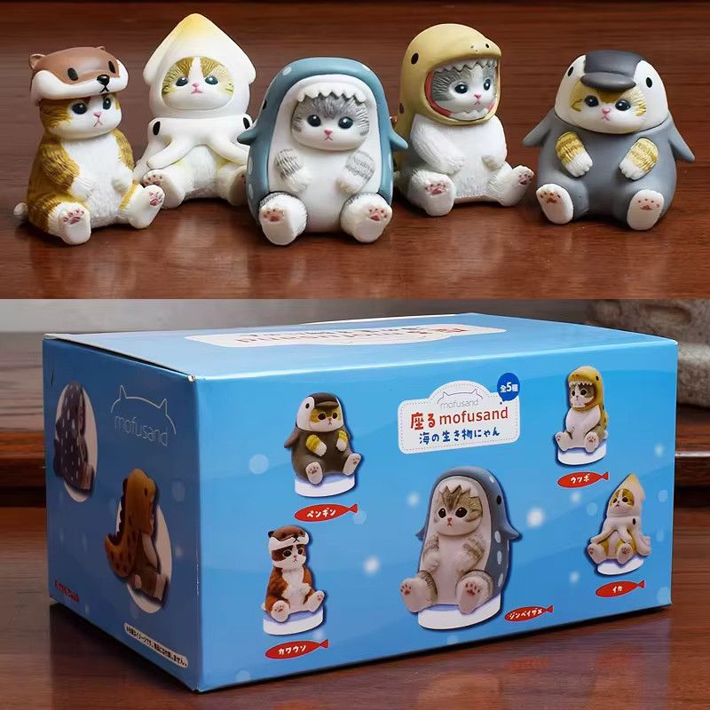 Mofusand Cats Pretend Marine Organism Blind Box Sammelfiguren mit Oktopus, Pinguin und Otter in Multicolor - Bild 2