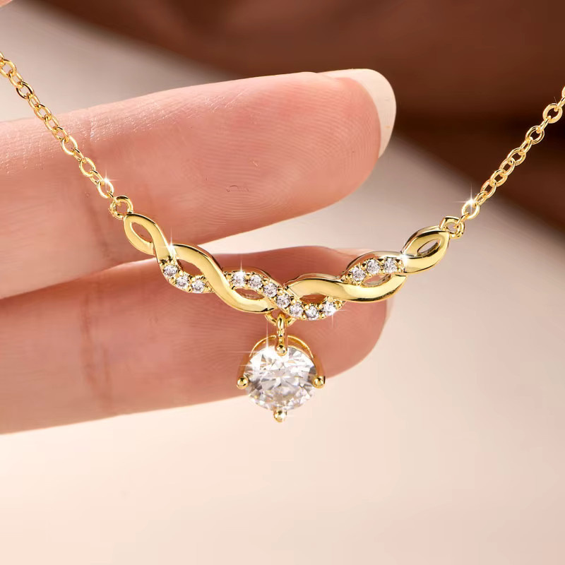 Oxtao Halskette, Moissanit, 14 Karat Gold gefüllt, Damen - Bild 2