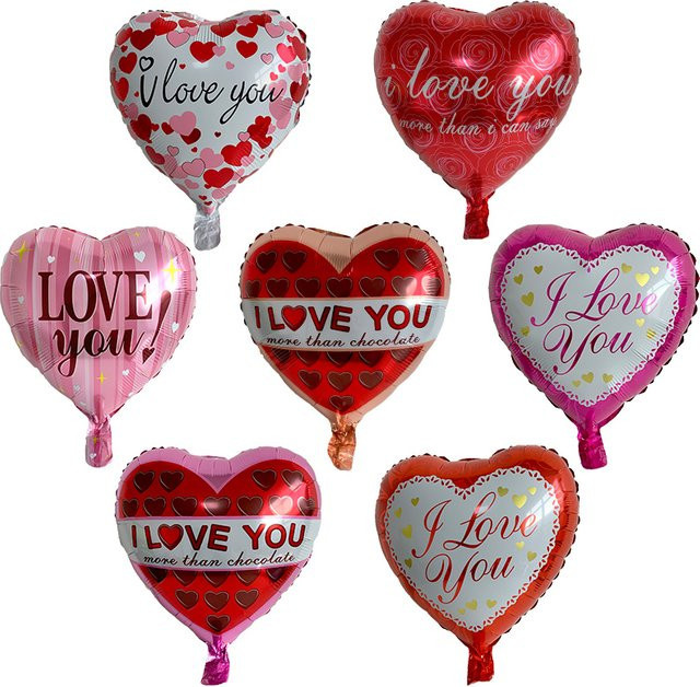 7 Stück KUKUZHU I LOVE YOU Herzballons in 18 Zoll für Hochzeit und Valentinstag - Bild 1