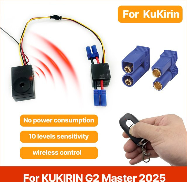 KUKIRIN EC5 Diebstahlalarm für G2 Master 2025 Elektroroller, unsichtbarer eingebauter Sicherheitsschutz, 100dB laut, Schwarz - Bild 1
