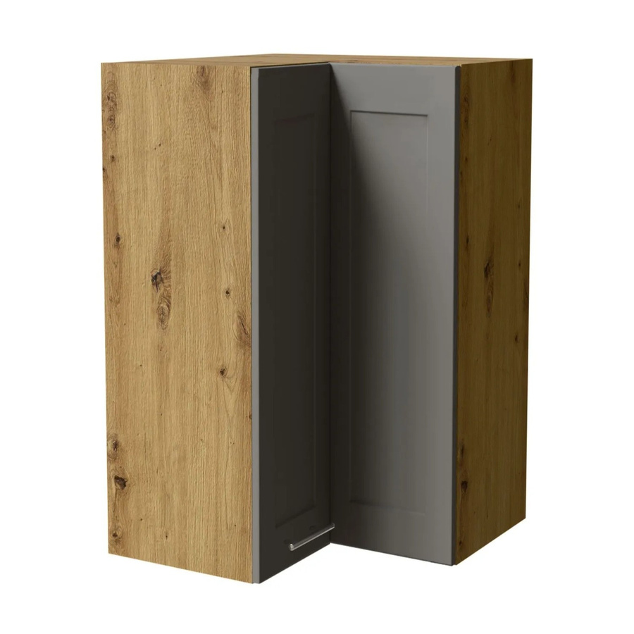 Feldmann-Wohnen Eckhängeschrank Oslo W14 in Eiche Artisan und Dust Grey Matt mit Soft-Close-Türen, B/T/H: 60 x 60 x 96 cm - Bild 2
