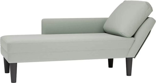 vidaXL Chaiselongue aus Samt in Hellgrau mit Kissen und rechter Armlehne, B/T/H: 132 x 70 x 56 cm - Bild 1
