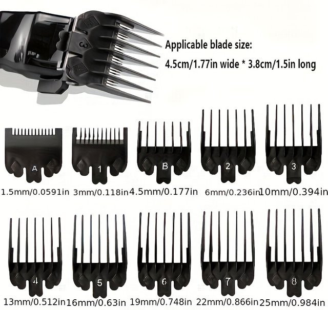 ROSYOUS Haarschneidekämme, 10 Stück, Schwarz, Herren - Bild 1