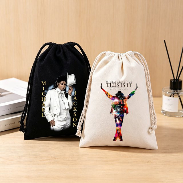 Potdemiel Michael Jackson Kordelzugbeutel mit Figurendruck für Schmuck und Accessoires, Unisex - Bild 1