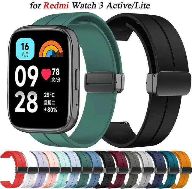 Uhrenarmband Silikon, Magnetband, 22 mm, Schwarz, Unisex - Bild 1