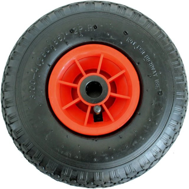 TRUTZHOLM Sackkarrenrad Luftrad Rot, Durchmesser: 260 mm, Breite: 85 mm, Achslänge: 75 mm, Größe 3.00-4 - Bild 1