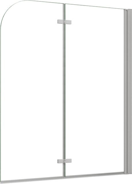 AICA Badewannenaufsatz Duschwand aus ESG Sicherheitsglas in Weiß, 2-teilige Faltwand, B: 100 cm, H: 140 cm - Bild 1