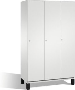 C+P Umkleidespind Cambio mit 3 Abteilen, Lichtgrau, H x B x T: 198 x 120 x 52,5 cm - Bild 1