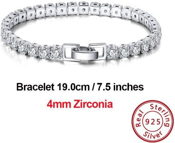YIRAN Jewelry Tennisarmband, 925 Silber, Zirkonia, Weiß, Unisex - Bild 1