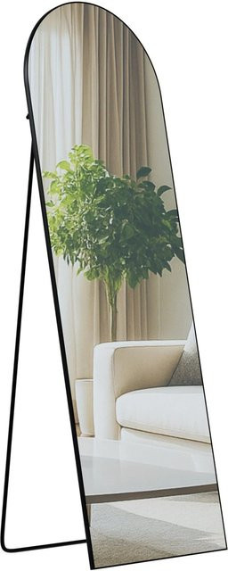 DELUKE Standspiegel MALAGA Ganzkörperspiegel freistehend in Schwarz-matt, B: 50 cm, T: 3 cm, H: 150 cm - Bild 1