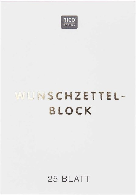Rico Design Paper Poetry Wunschzettelblock A8 in Gold mit 25 Blatt und 100g/m² - Bild 1