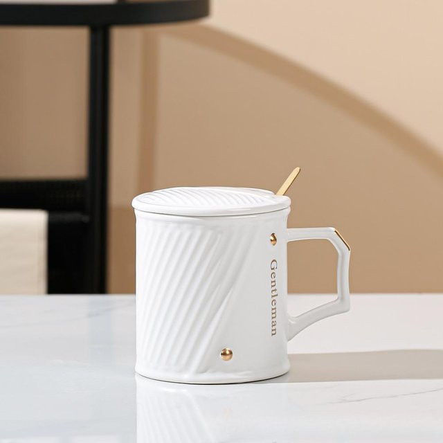 Keramiktasse Yiran Furniture in Weiß, nordischer Stil, 420 ml - Bild 1