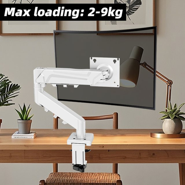 BEISHI Universal-Monitorständer in Weiß, ergonomische Monitorarm-Schreibtischhalterung für 13–32 Zoll Bildschirme mit Klemmvorrichtung - Bild 1