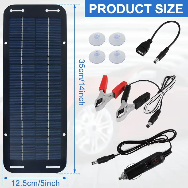 12V Solarpanel Kit IP65 Wasserdichtes Solar-Erhaltungsladegerät in Blau für das Auto - Bild 5