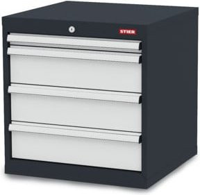 STIER Schubladenschrank aus Stahl mit 4 Schubladen, Farbe Anthrazit, B/T/H: 60,0 x 57,5 x 62,0 cm - Bild 1