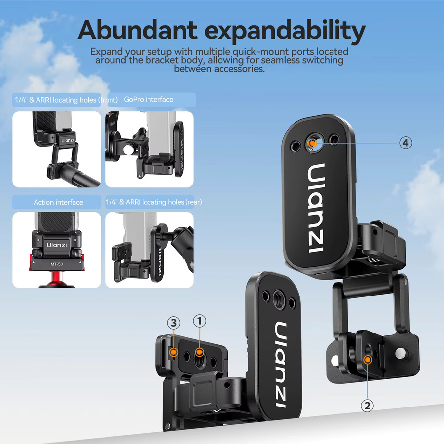 Ulanzi PK16 Magnetische Halterung mit Schnellwechsel-Adapterrahmen für DJI Osmo Pocket 3 und DJI Osmo Pocket 4, Schwarz - Bild 3
