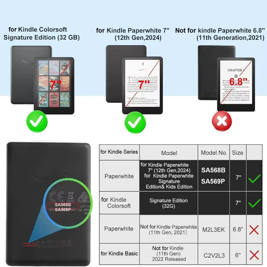 AYANJIN Schutzhülle für Kindle Paperwhite 2024 (12. Generation) Colorsoft 7 Zoll eReader Cover mit Handunterstützung und Auto Wake/Sleep Funktion aus TPU - Bild 2