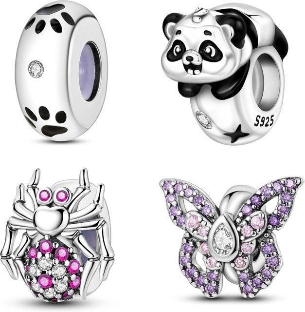 Orstarry Abstandhalterperlen 925 Silber, Perlen mit Schmetterling, Spinne, Panda, Armbänder - Bild 1