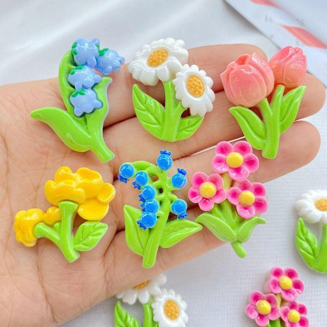 Haarspangen Zubehör Blumenstrauß, Harz, Bunt, Unisex - Bild 1