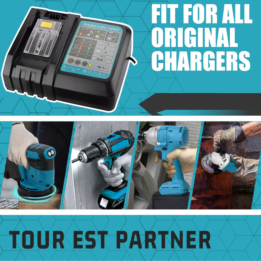 Makita Akku-Ladegerät-Set mit 2 Stück 18V 8.0Ah Lithium-Ionen-Akkus und DC18RC Schnellladegerät für die 18V BL Serie - Bild 7
