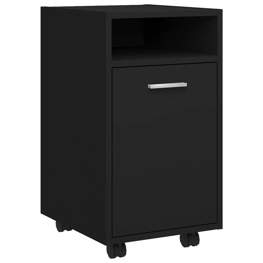 vidaXL Beistellschrank mit Rollen in Schwarz, B/T/H: 33 x 38 x 60 cm - Bild 2