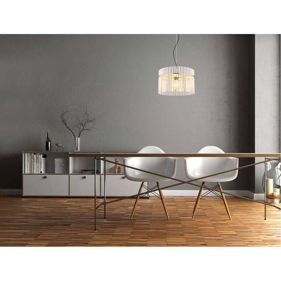 GLOBO Pendelleuchte Gold/Klar aus Metall und Glas, runde Deckenleuchte mit E27 Fassung, Höhe: 150 cm, Durchmesser: 40 cm - Bild 2