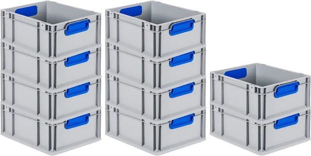 PROREGAL Spar Set 10x Eurobox Nextgen Color Transportboxen mit Griffen, Blau, H x B x T: 17 x 30 x 40 cm, 16 Liter - Bild 1