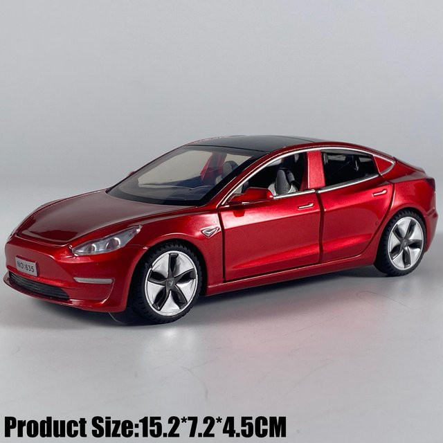 Model 3 Mittelklasse Luxuslimousine, Modellauto, 1:32, Metall, Rot - Bild 1