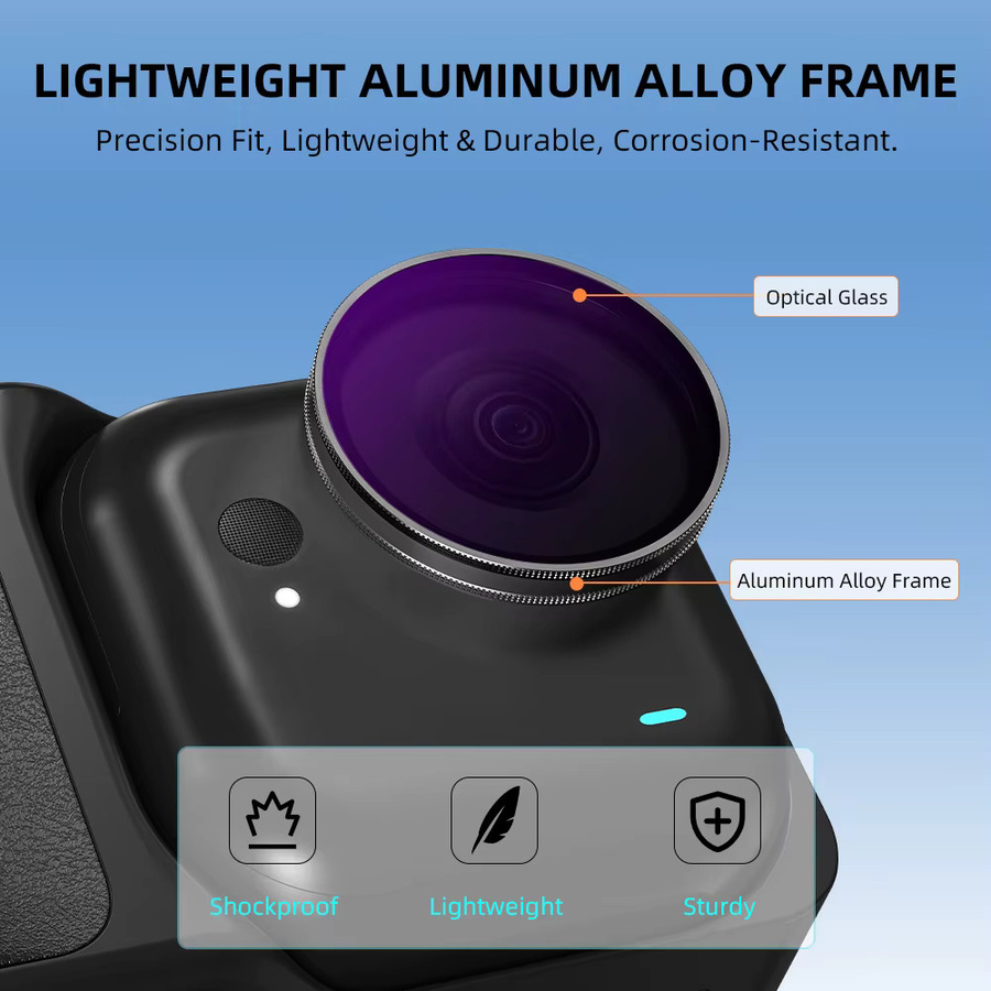 Insta360 Objektivschutzfilter Set für Insta360 Go Ultra C mit CPL, UV, ND 8, ND 16 und ND 32 Filtern - Bild 3